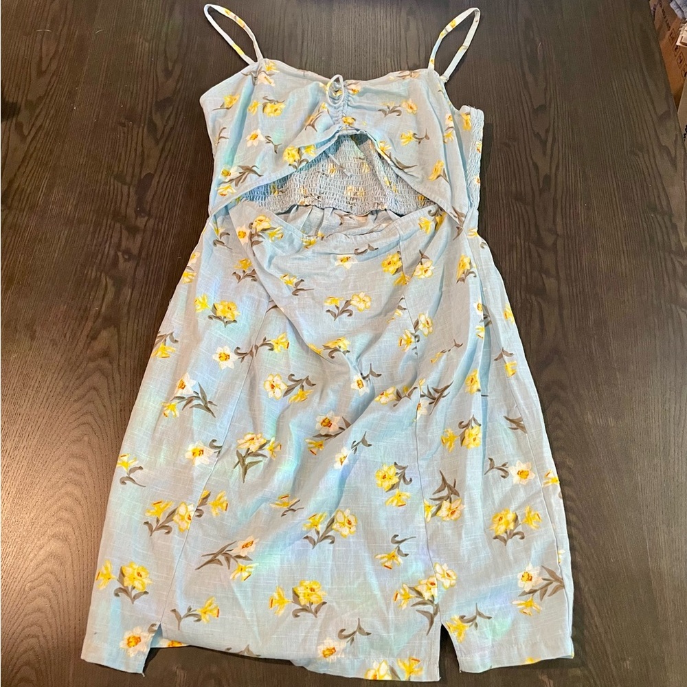 Derek Heart blue floral linen dress size XL - NWT